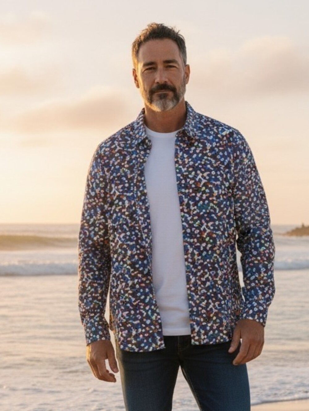 Cremieux -Premium Denim W/Stretch, 2% Spandex, Multi Colored Long Sleeve Shirt